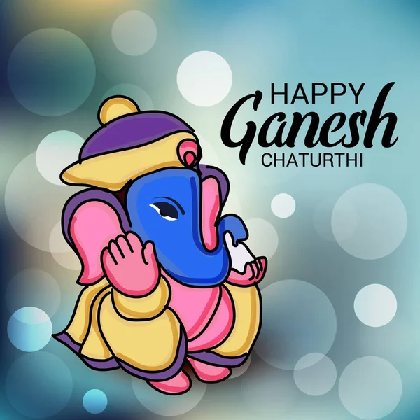 Ilustração Vetorial Para Tradicional Festival Indiano Celebrate Happy Ganesh Chaturthi —  Vetores de Stock