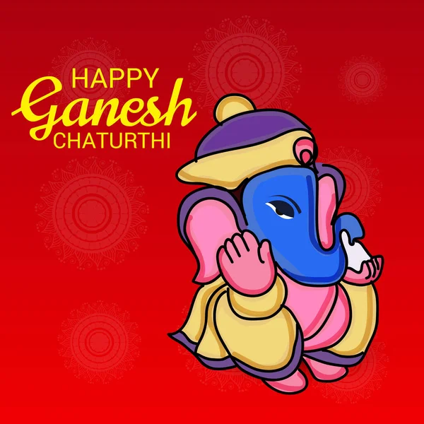 Vektor Illusztráció Hagyományos Indiai Fesztivál Ünnepelje Boldog Ganesh Chaturthi Absztrakt — Stock Vector