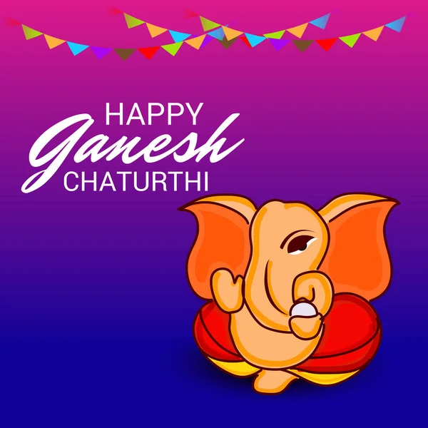 Ilustración Vectorial Para Festival Indio Tradicional Celebra Happy Ganesh Chaturthi — Vector de stock