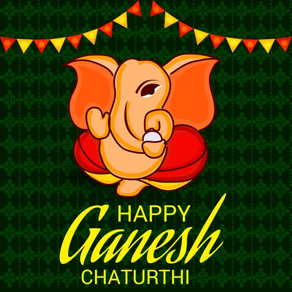 Ilustración Vectorial Para Festival Indio Tradicional Celebra Happy Ganesh Chaturthi — Vector de stock
