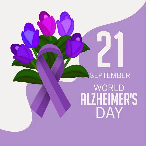Vektorová Ilustrace Praporu Pro Světový Den Alzheimerovy Choroby — Stockový vektor