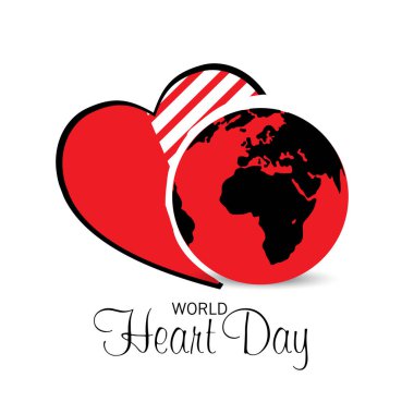Dünya Kalp Günü Arkaplanının Vektör illüstrasyonu.