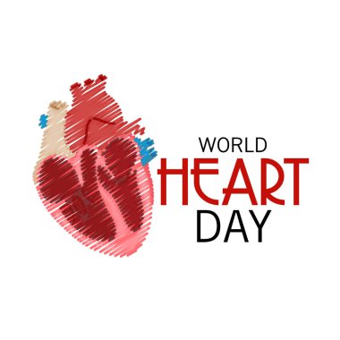 Dünya Kalp Günü Arkaplanının Vektör illüstrasyonu.