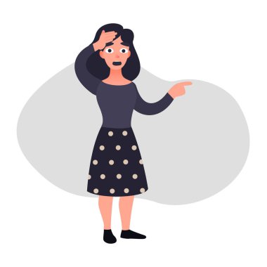 Şok olmuş kadın yüzü.