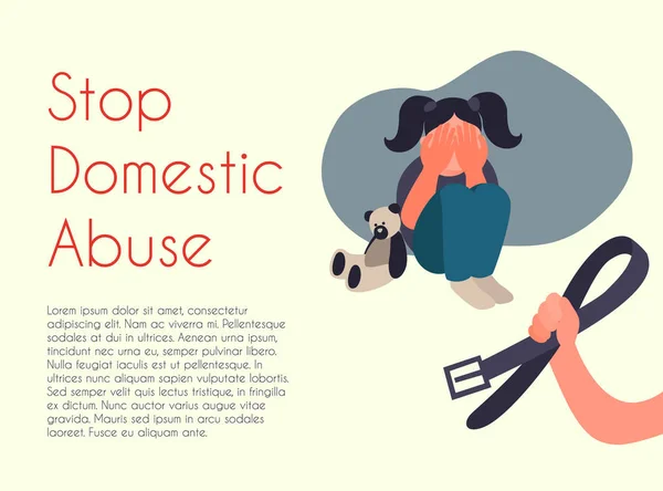 Detener el abuso doméstico. Dibujos animados vectoriales ilustración — Vector de stock