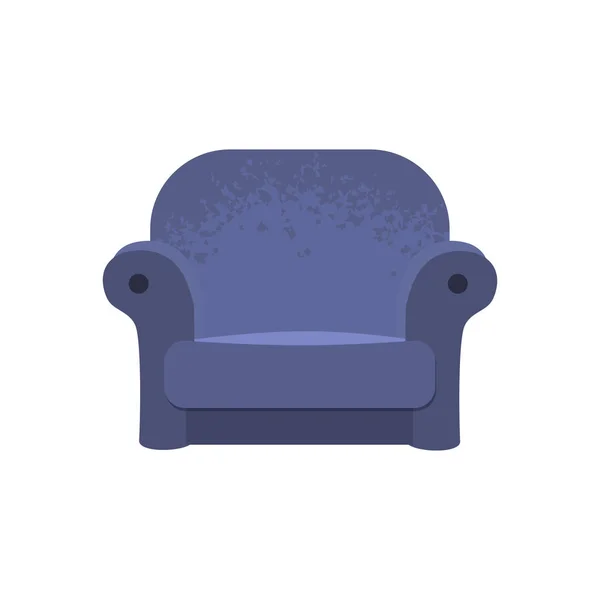 Red soft armchair. Retro couch flat illustration — Stock Photo, Image
