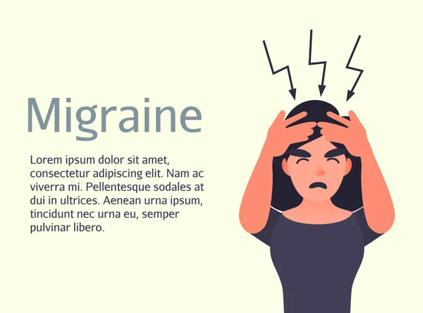 Perawatan kesehatan dan dukungan medis desain selebaran poster. Bantuan untuk kartu migrain. Masalah kesehatan dan sakit kepala. Pengobatan untuk sakit kepala dan tekanan darah tinggi. — Stok Foto