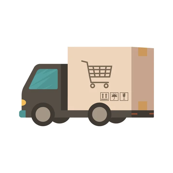 Camion de livraison Van sous la forme d'une boîte . — Image vectorielle