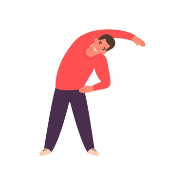 Spor salonunda egzersiz yapmakta olan atletik adam. Adam egzersiz yapar