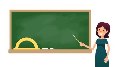 Bir tahta yakınında sınıfta Okul öğretmeni