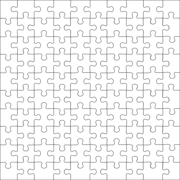 Jigsaw Puzzle grid sjabloon puzzels lege sjabloon — Stockvector