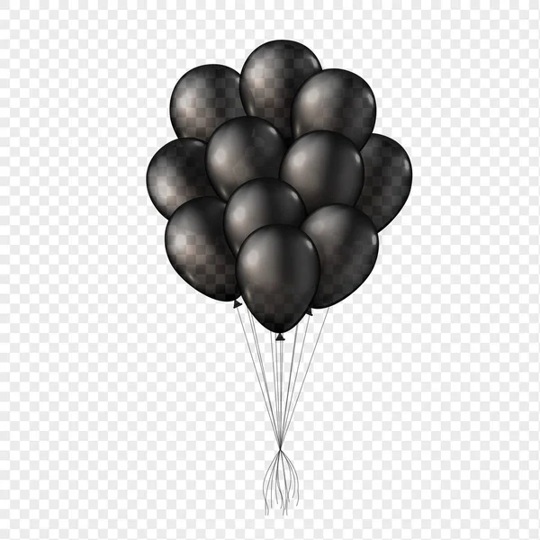 Μαύρο διαφανές 3D μπαλόνια. Ιδέα της Μαύρης Παρασκευής — Διανυσματικό Αρχείο