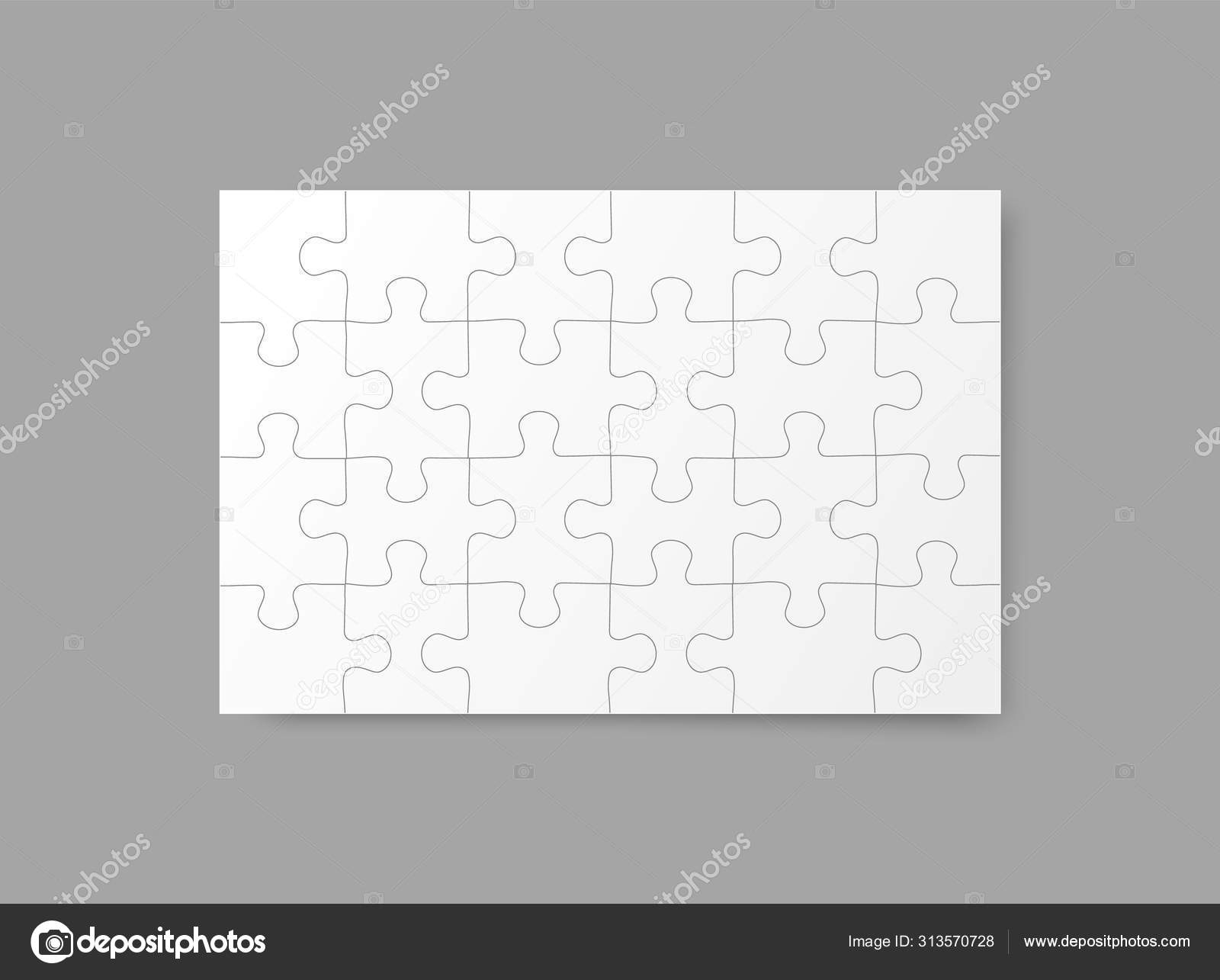 Jigsaw puzzle grid template puzzles blank template Stock Vector by