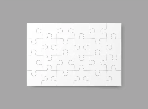 Jigsaw Puzzle grid sjabloon puzzels lege sjabloon — Stockvector