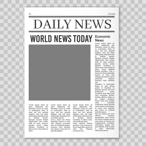 Newspaper pages template. News paper headline vector mockup. Tabloid journal simple background. Newsprint modern style — Stock Vector