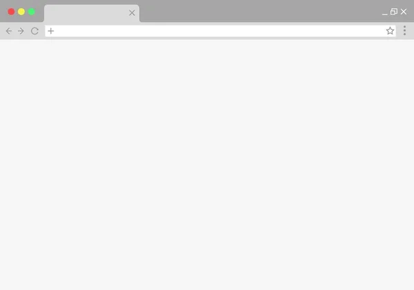 Navegador nueva ventana. Una maqueta del sitio web. Barra web vacía. Plantilla de marco de computadora plana en blanco. — Vector de stock