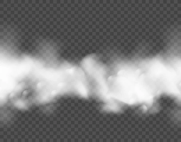 Efecto niebla de humo. Humo realista, niebla vectorial. Esmog transparente nube polvo fondo — Vector de stock