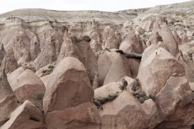 Türkiye 'nin başkenti Kapadokya' da eşsiz renk ve şekillerde Rocky oluşumları. Muhteşem manzara.