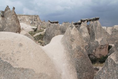 Goreme 'deki Rocky Dağları. Kapadokya 'nın muhteşem manzarası, Türkiye