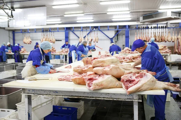 Snij Vlees Het Slachthuis — Stockfoto