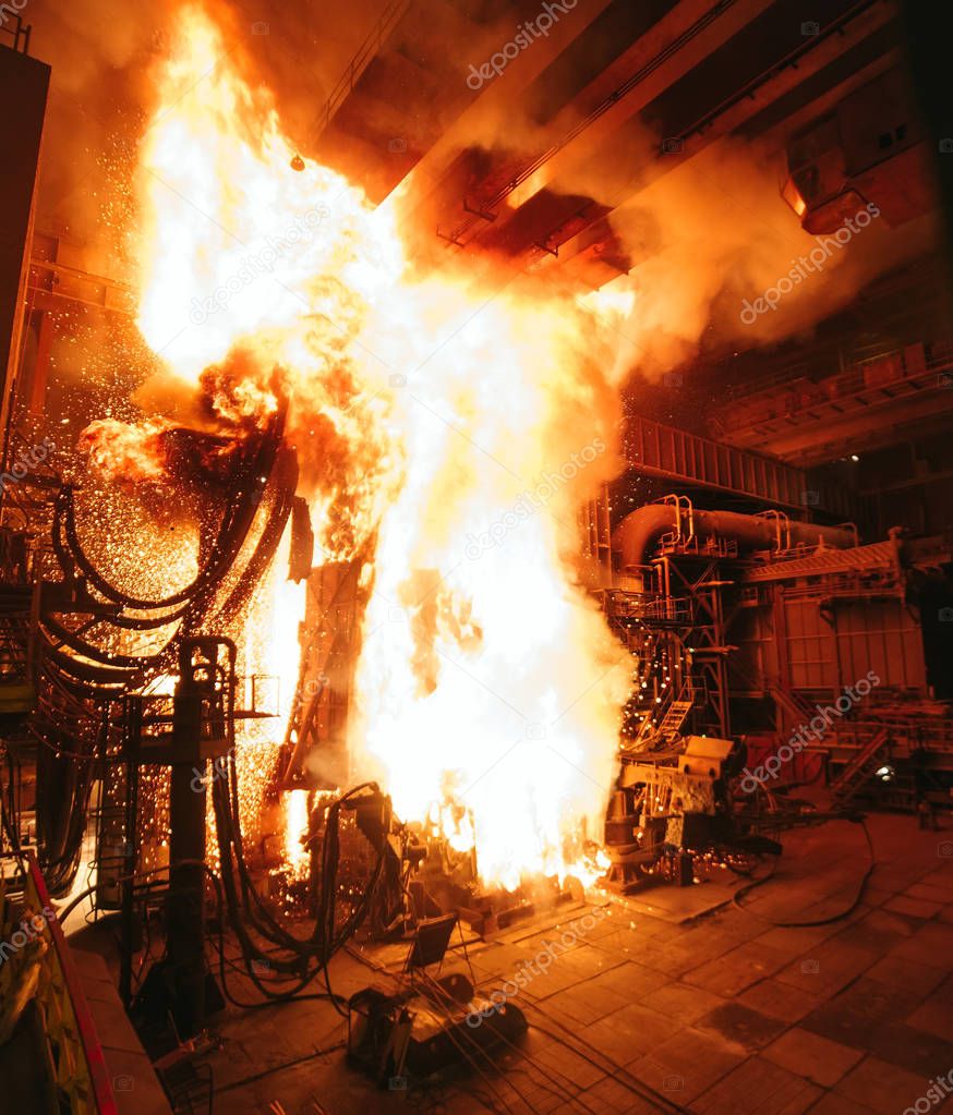 steel production in electric furnaces in plant