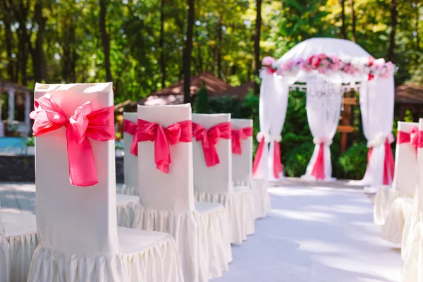 Arco Casamento Cerimônia Casamento Bonita — Fotografia de Stock