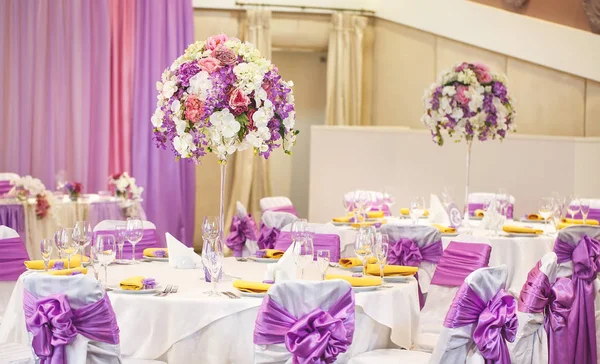 Conjunto Mesa Para Boda Otra Cena Evento Abastecido — Foto de Stock