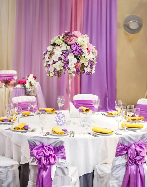 Conjunto Mesa Para Casamento Outro Jantar Evento Servido — Fotografia de Stock