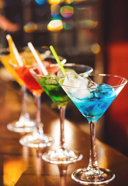 Cócteles Multicolores Bar — Foto de Stock
