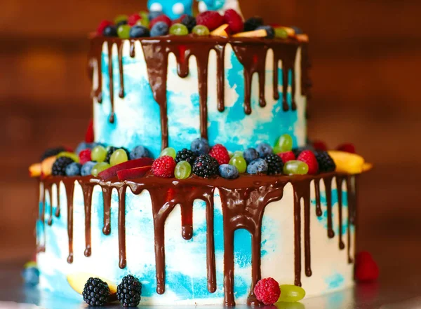 Bolo de casamento de frutas como doce e sobremesa . — Fotografia de Stock