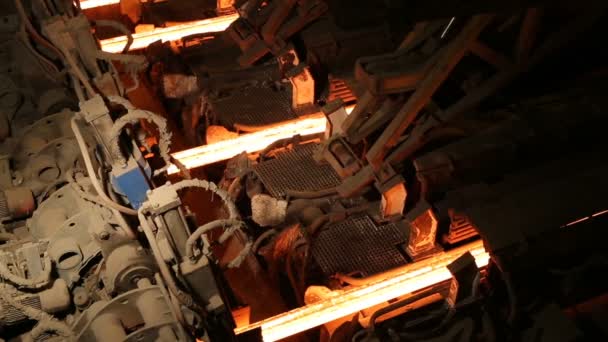 Hot billet bloom continuous casting, also called strand casting — Stock Video