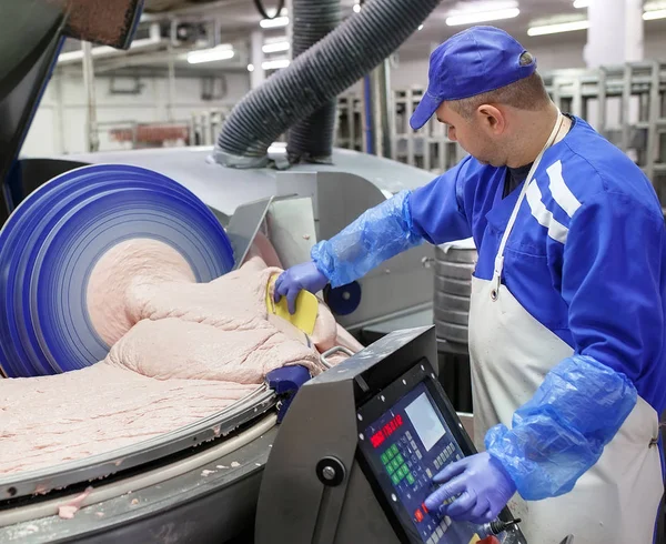 La carne nel Macinatore. l'industria della carne . — Foto Stock