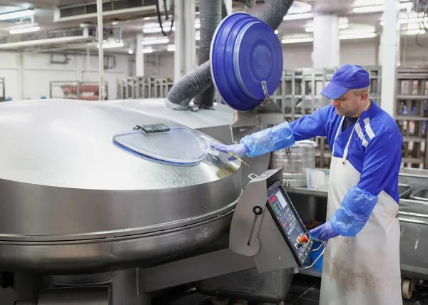 La carne nel Macinatore. l'industria della carne — Foto Stock