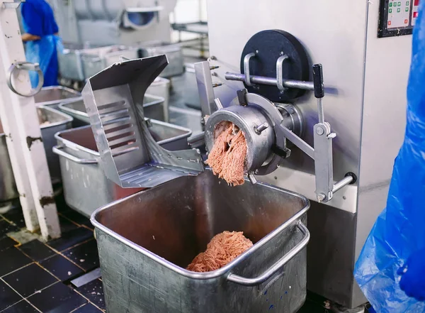 La carne nel Macinatore. l'industria della carne — Foto Stock