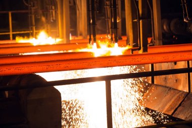 Torch kesme çelik billet. Büyük demirişleri.