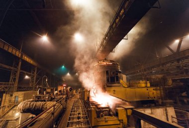 Elektrikli fırınlarda çelik üretimi. Büyük demir fabrikaları..