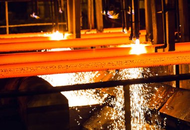 Torch kesme çelik billet. Büyük demirişleri.