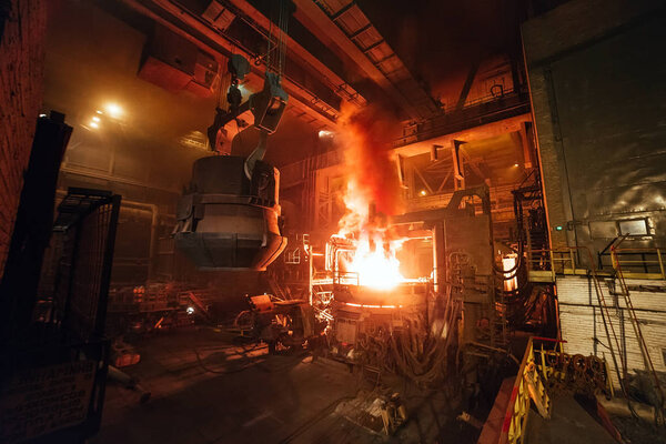 steel production in electric furnaces, metallurgical plant