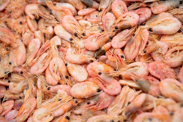 Close-up of boiled shrimps as a background.