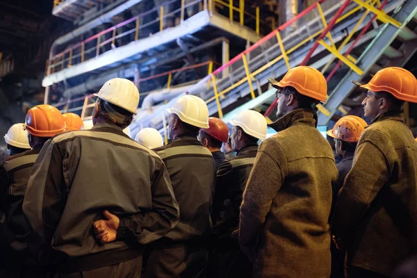 重工业工人罢工。冶金工业. — 图库照片
