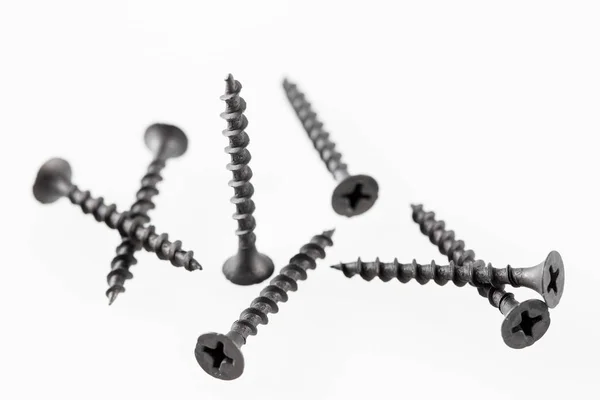 Screws still life large self tapping screws on white background. — Stock Photo, Image