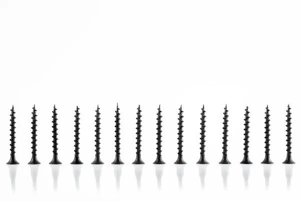 Screws still life large self tapping screws on white background. — Stock Photo, Image