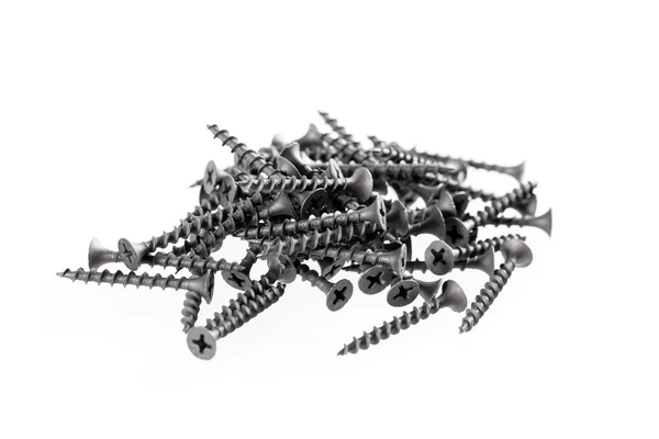 Screws still life large self tapping screws on white background. — Stock Photo, Image