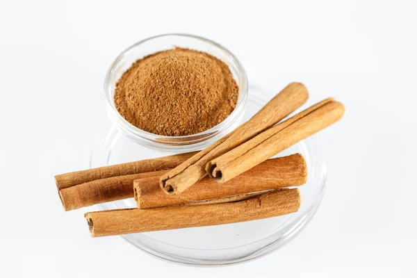 A Cinnamon Isolated on the white backgrounde. — Stock Photo, Image