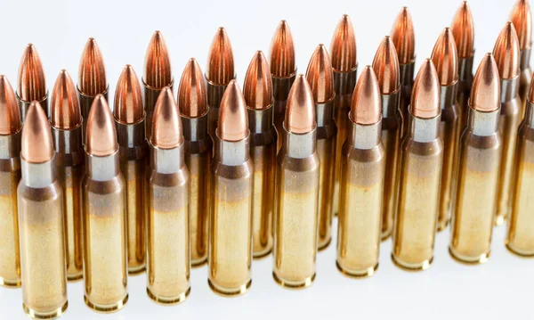 Hunting cartridges of caliber on a white background. 308 Win — Stock Photo, Image