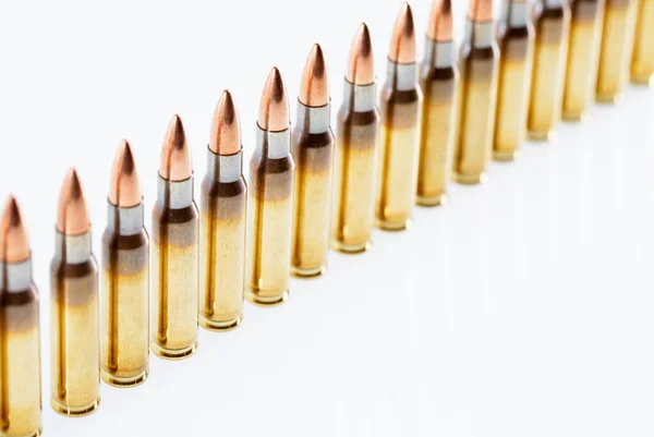 Hunting cartridges of caliberon on a white background. 308 Win — Stock Photo, Image