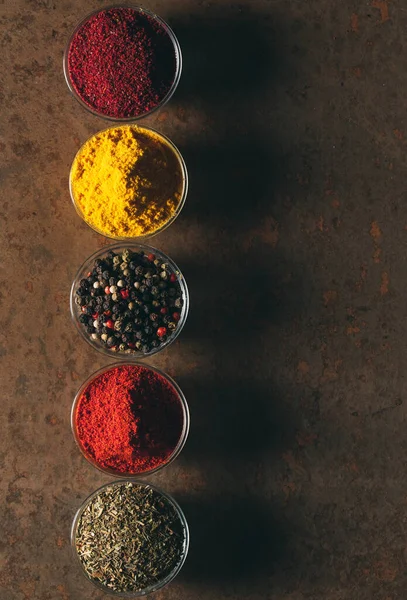 The Different Spices. Spices on stone background. — Stock Photo, Image