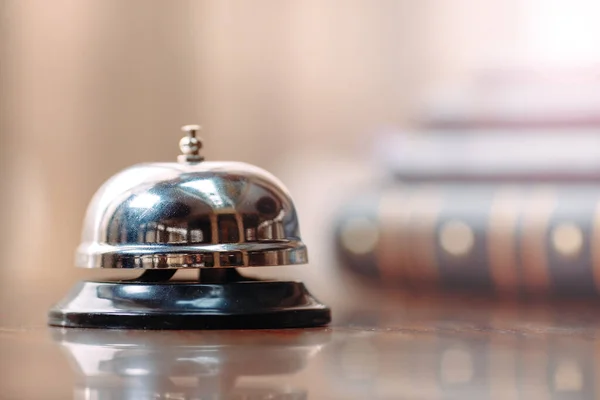 Shot of a Desk Bell in hotel. Stock Picture