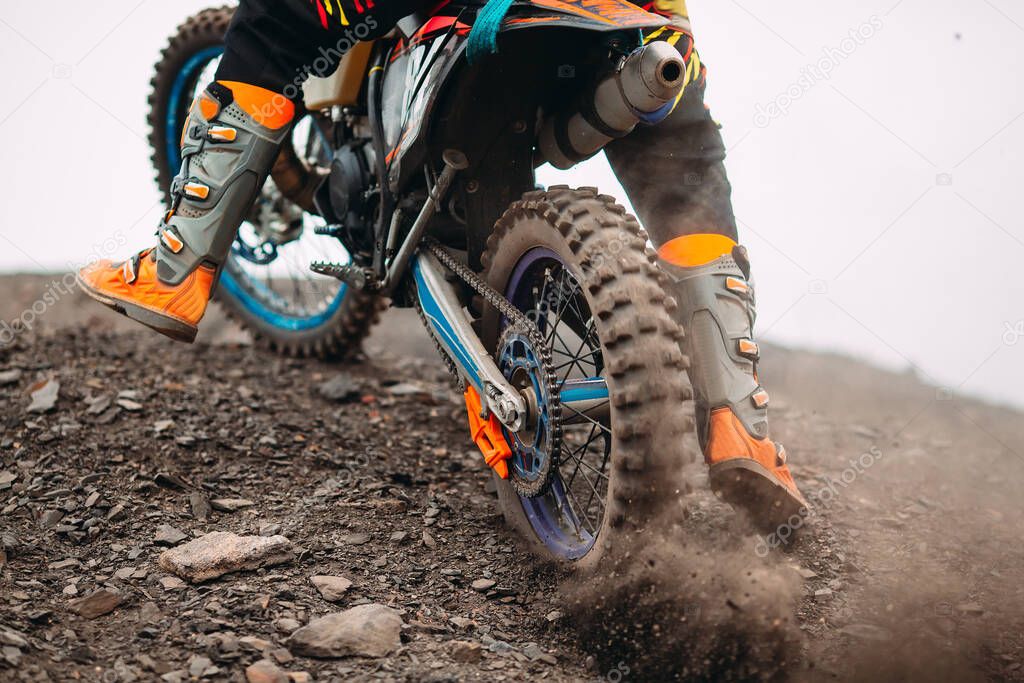 Details of debris in a motocross race .