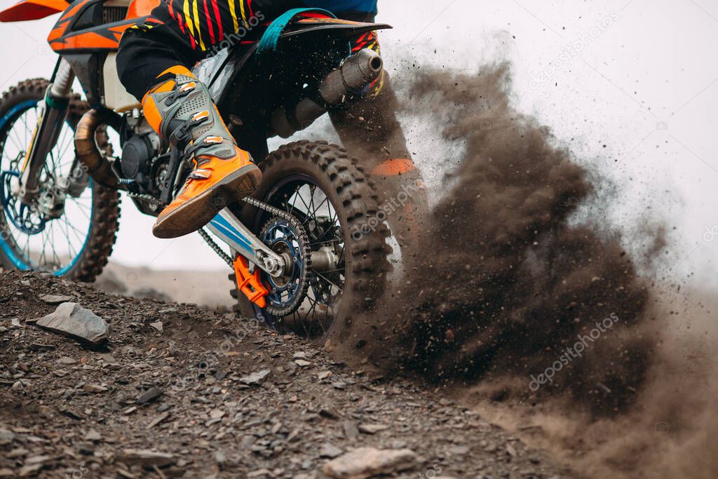 Details of debris in a motocross race .